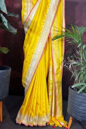 Iktara weave Banaras Katan Silk Saree