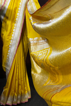 Iktara weave Banaras Katan Silk Saree