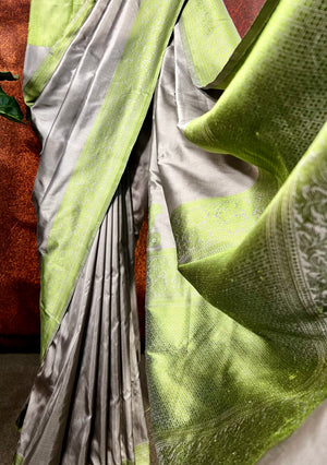 Handwoven Kadua Kunia Banarasi katan silk saree